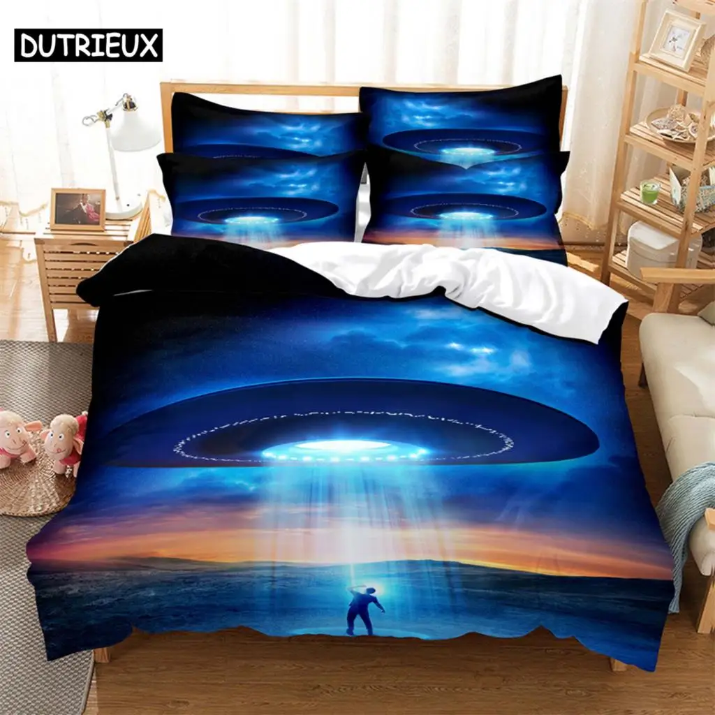 Science fiction Bedding 3-piece Digital Printing Cartoon Plain Weave Craft For North America And Europe  Bedding Set Queen