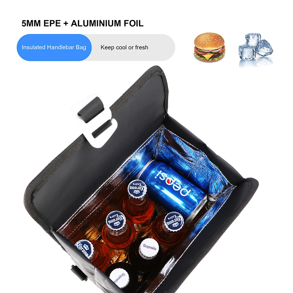 Rhinowalk Waterproof Bike Handlebar Bag 7L Portable Big Capacity Cycling Bag With Raincover Only For Brompton Bikes Accessories