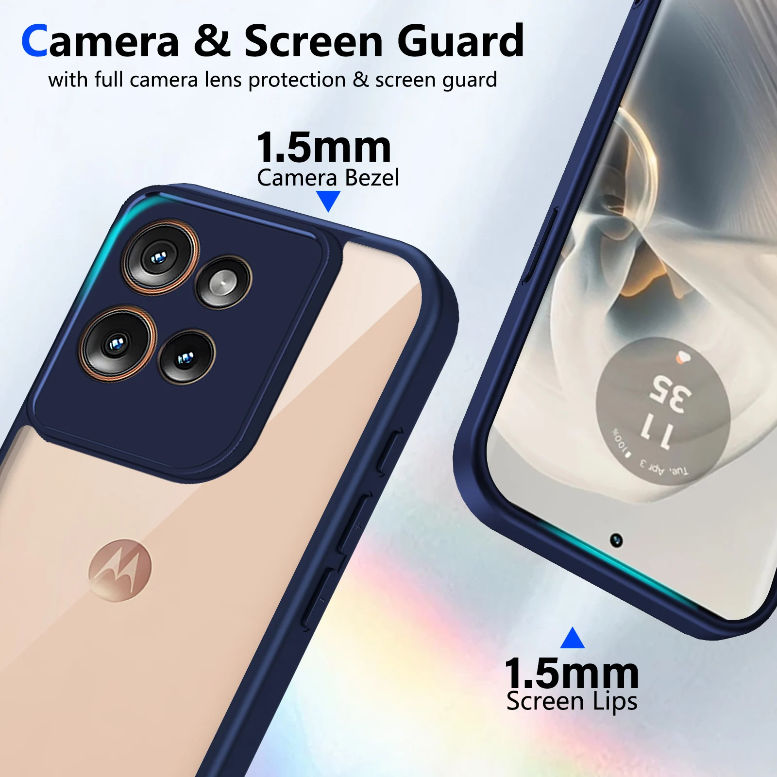 Für Motorola Moto Edge 50 Neo Hülle Silikon Bumper Kristallklare Rüstung Harte Rückseitige Abdeckung Handyhülle für Moto Thinkphone 25 MotoS50