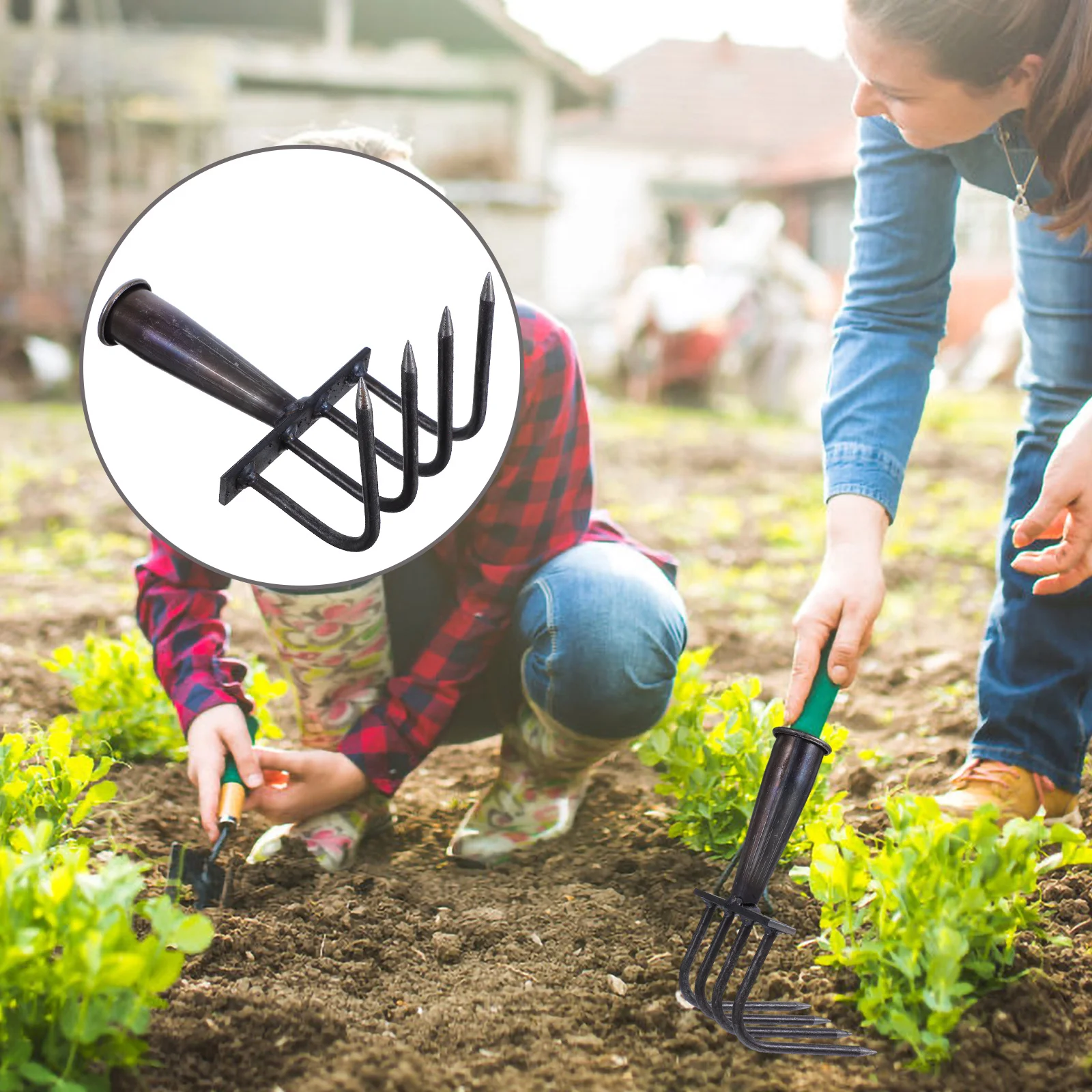 

1pc Head Heavy Duty Metal Garden Rake For Landscaping Replacement Yard Tool Small Rake For Lawn Leaf Removal Outdoor Use