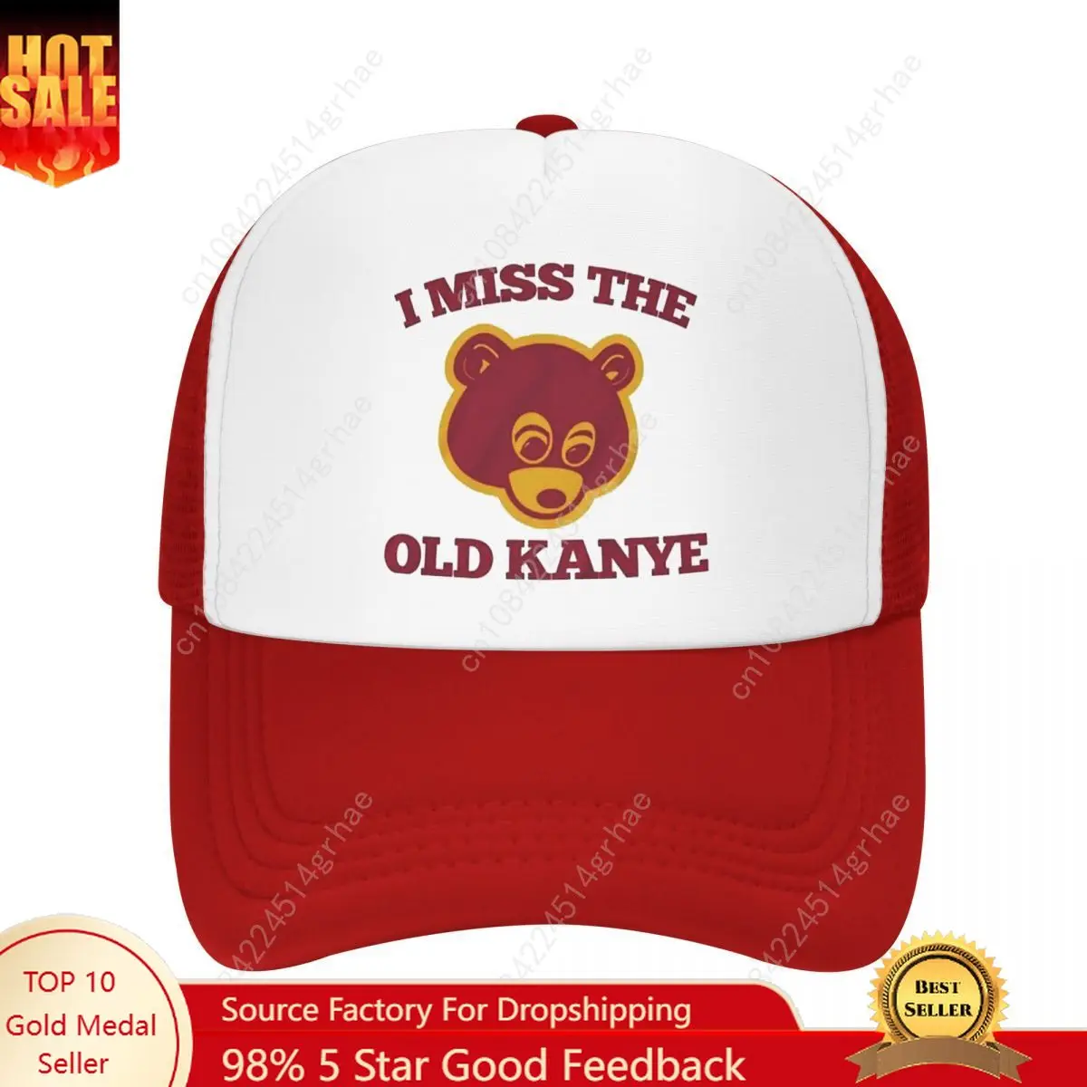 

I Miss The Old Kanye West Trucker Hats Men Women Sport College Dropout Bear Sun Caps Adjustable Snapback Caps Mesh Baseball Caps