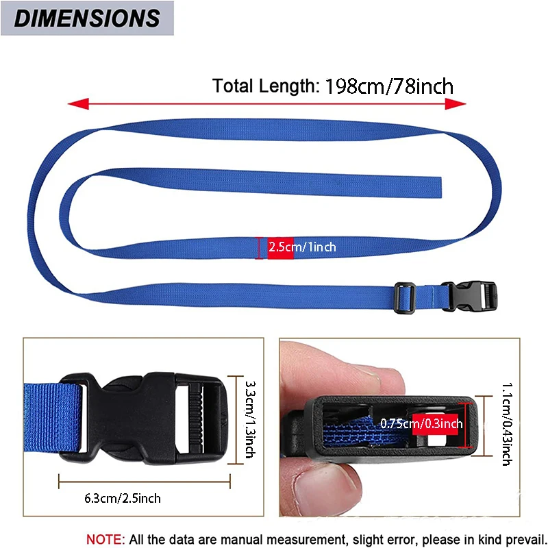 4 pieces of luggage straps (for suitcases) with adjustable buckle