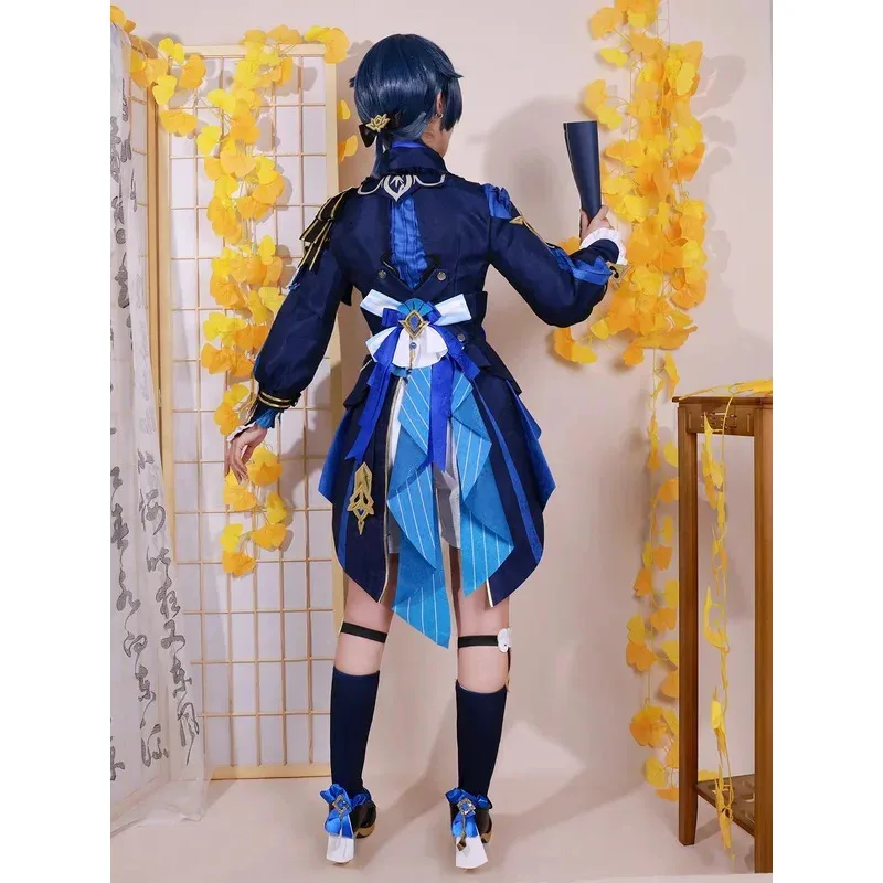 Lanterna rito xing qiu cosplay traje chuva de bambu xingqiu nova roupa cosplay traje uniforme xing qiu cosplay