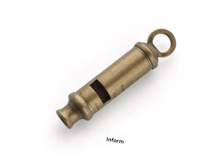 이중 챔버 구리 금속 호루라기 야외 트렌치 빈티지 스타일 공습 경보 펜던트 생존 및 축제 장식용