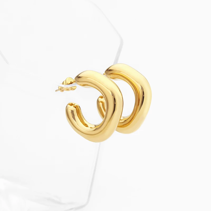 Geometry Hollow Stud Earrings For Women 18K Gold Plated In Earrings Fashion Party Lightweight Jewelry Aretes De Mujer