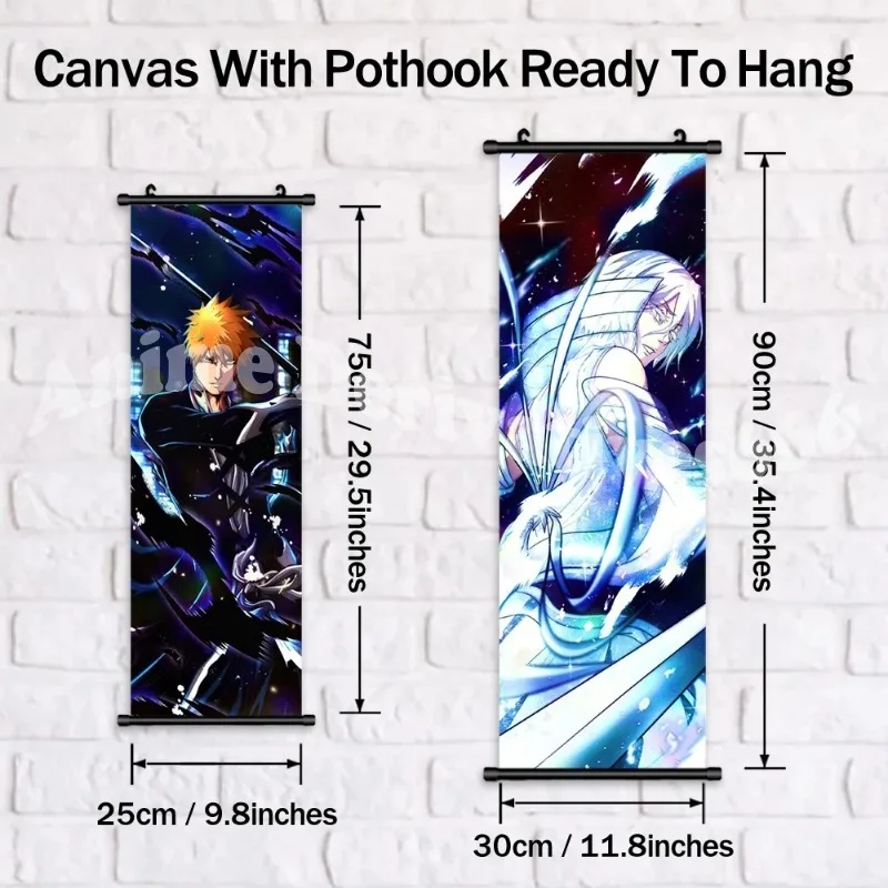 1pc Anime Style Plastic Hanging Painting Cartoon Scroll Picture Bleach Canvas Posters Art For Home Decor