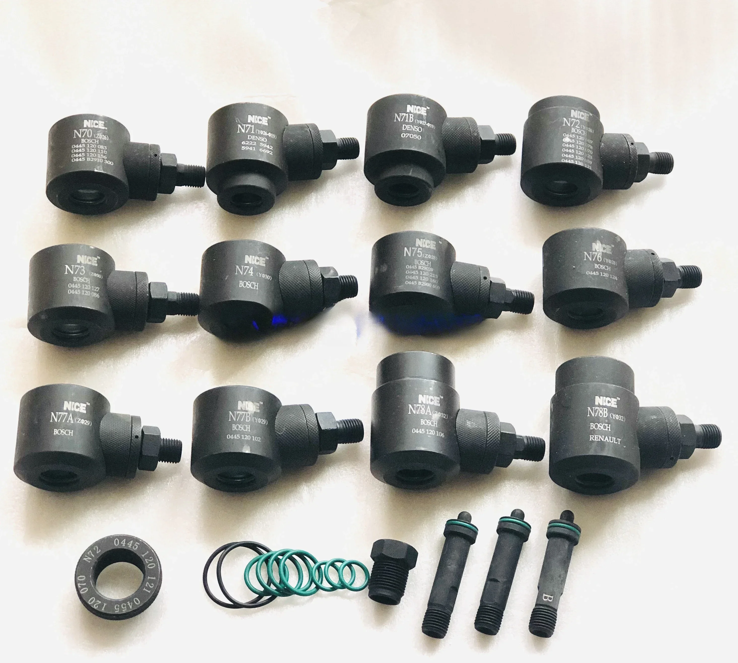 Hot sales 12pcs diesel common rail injector clamp fuel injector nozzle Fixture Repair Tool for Bosch Denso and Renault