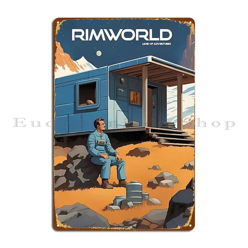 Rimworld Land Of Adventures Metal Plaque Poster Living Room Funny Living Room Designer Funny Tin Sign Poster