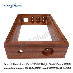 200*60*300mm Sapele Wood Frame Aluminum Amplifier Case Headphone Amp Audio Case Vacuum Tube Amplifier Chassis Shell DIY Box