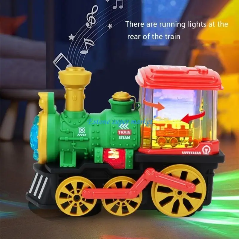 

090B Preschool Cartoon Electric Train Adventure Puzzle Toy Interactive Game
