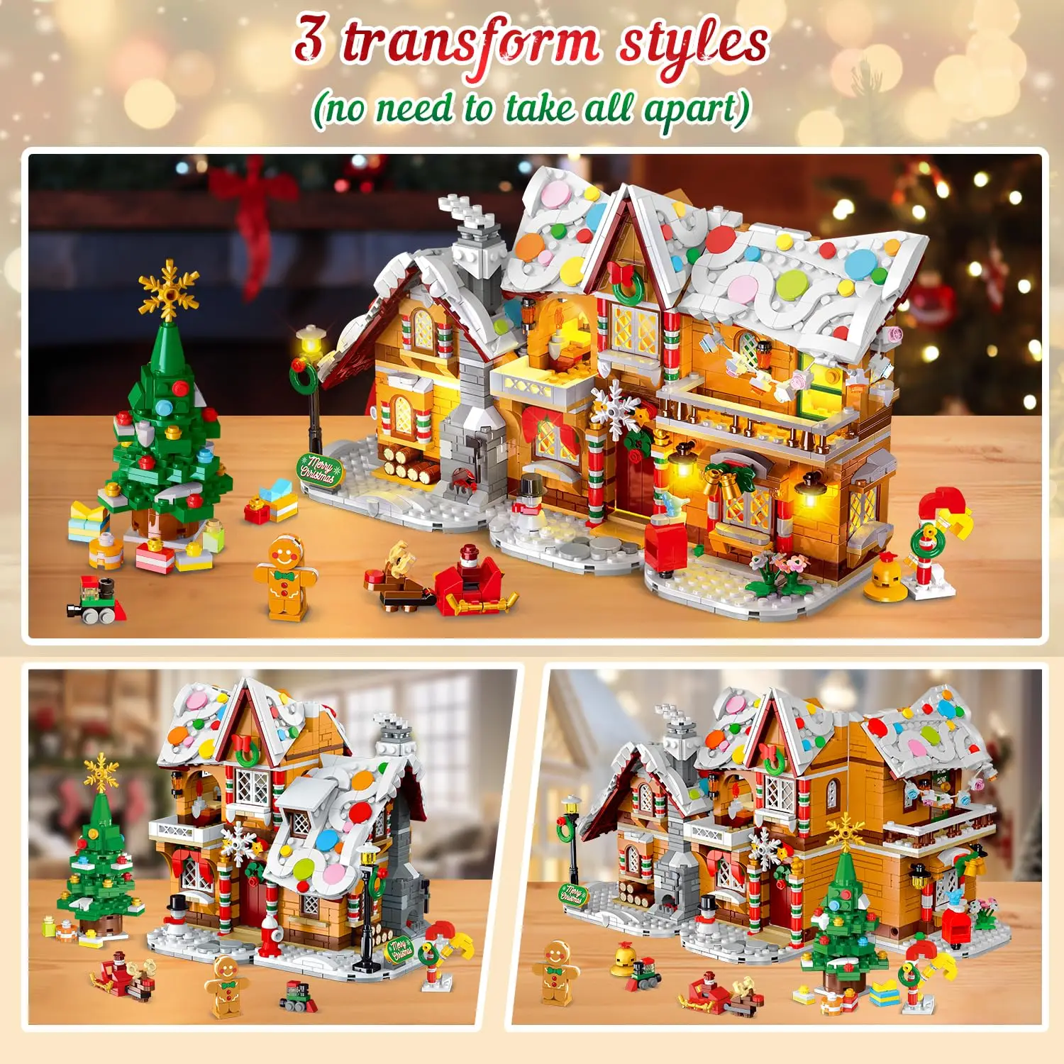 Maison de Noël en pain d'épice en briques
