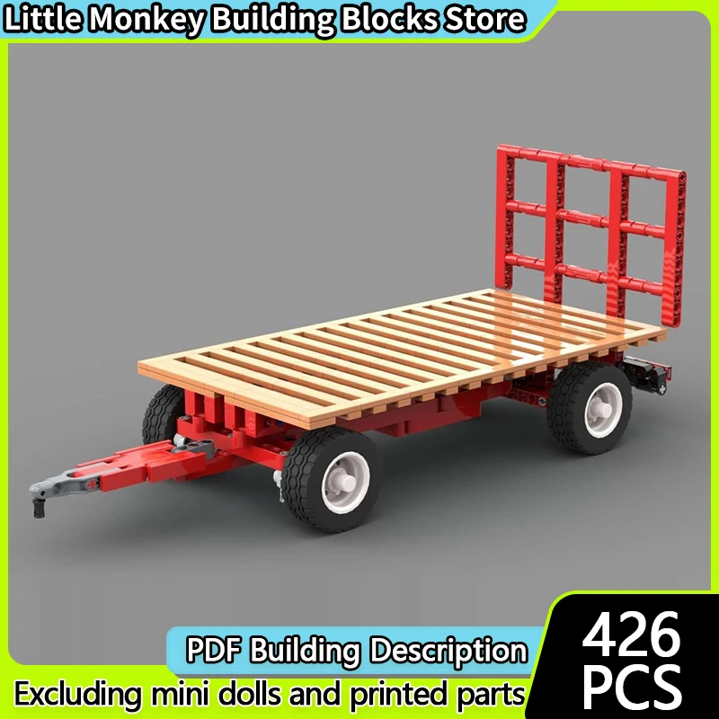 

City Car Model MOC Building Bricks Classic Agricultural Hay Wagon Modular Technology Children Holiday Gifts Assemble Toys Suit