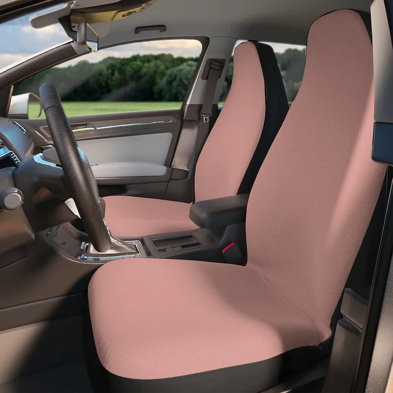 

Pink Nude Car Seat Cover Universal Fit, Aesthetic Seat Cover for Women, Cute Front Bucket Seat Cover Car Vehicle Decor, Full Set