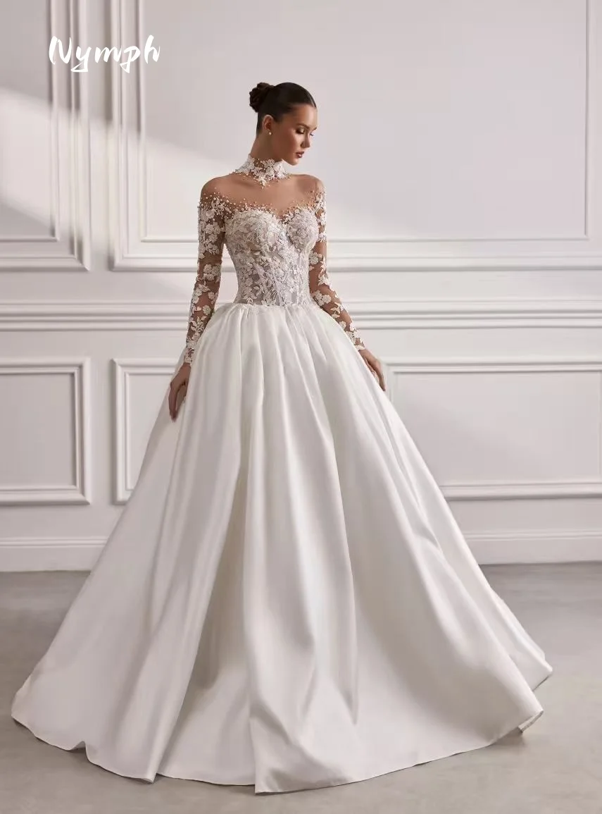 Vestidos de Noiva Personalizados Elegantes e Charmosos em Cetim com Apliques de Renda Amanda Novias Oficial Vestidos de Casamento Renda Princesa Bridal