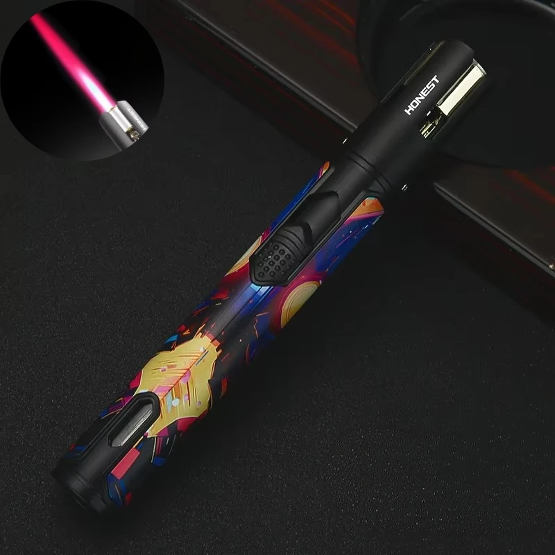 New High-value Lightsaber Shaped Lighter Outdoor Windproof Straight Forward Lighter Portable Barbecue Baking Tool Smoking Gift
