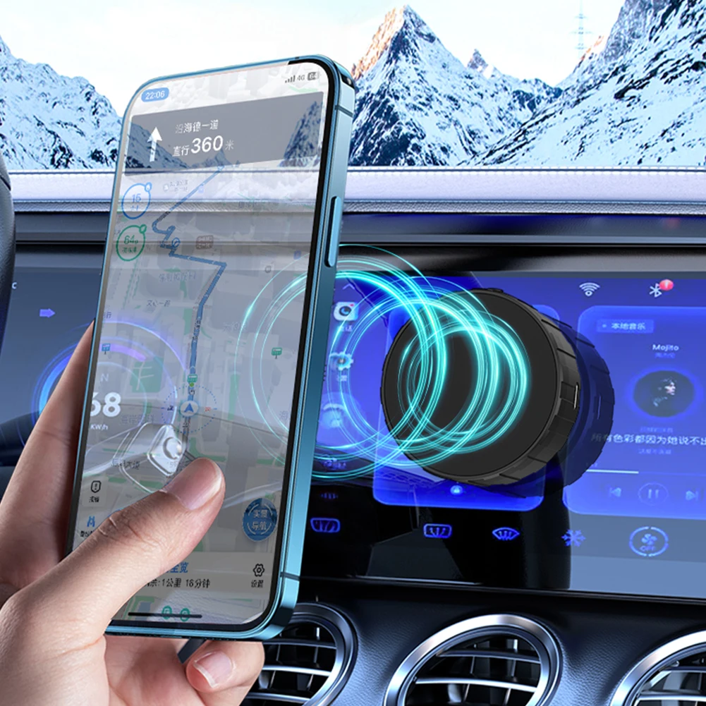

Air Suction Magnetic Intelligent Mobile Phone Holder Strong Suction Double-Sided Adsorption Mount 360 Rotation Cellphone Support