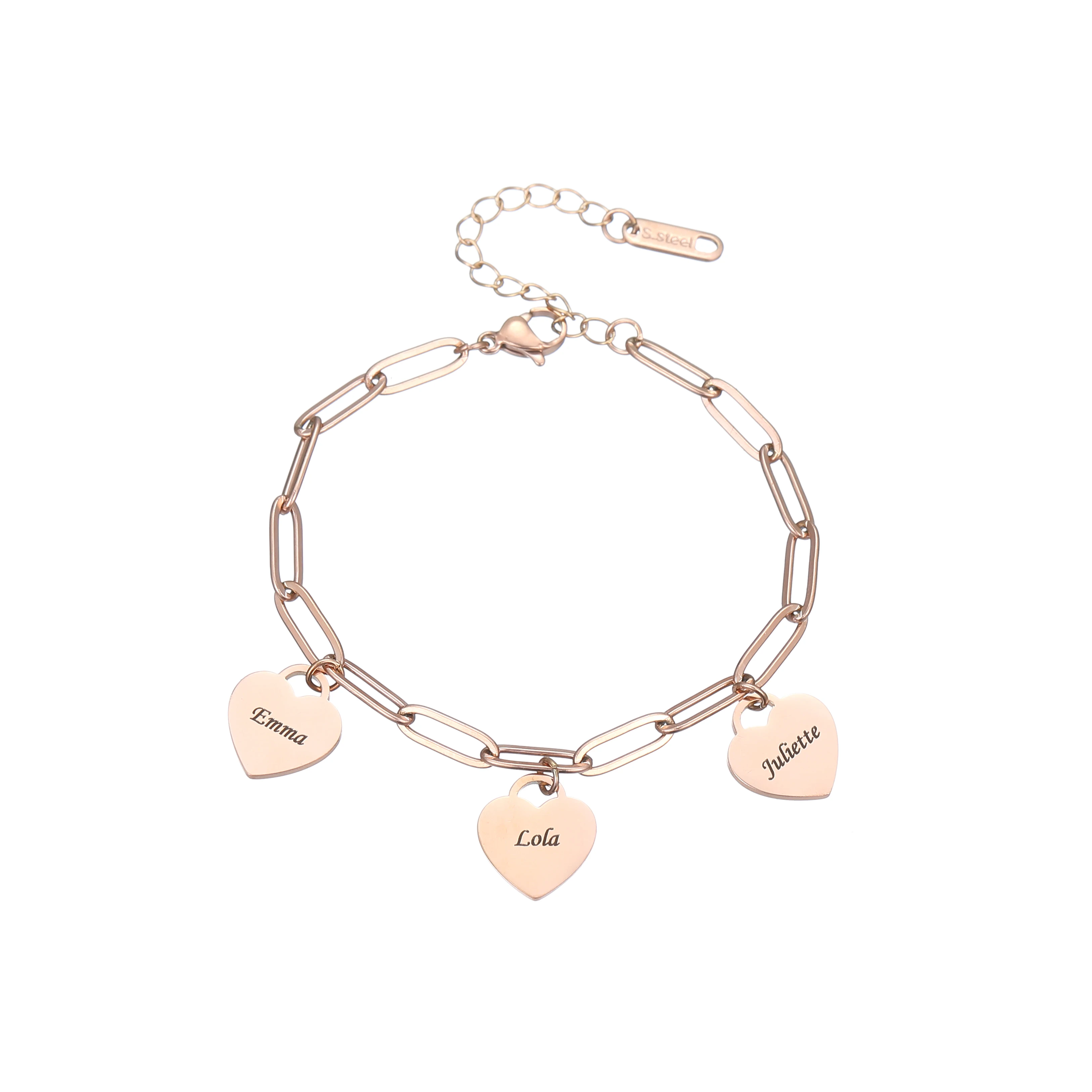 Pulsera de amor de acero inoxidable para mujer, brazalete con nombre personalizado, regalo de joyería, regalo de Festival