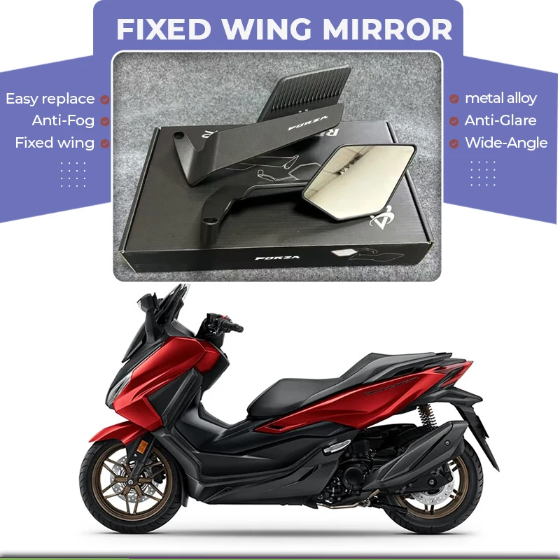 

Motorcycle Wide View Convex Mirrors Anti Glare Alloy Wind Wing For FORZA HONDA FORZA350 FORZA750 350 750 NSS350 NSS LOGO