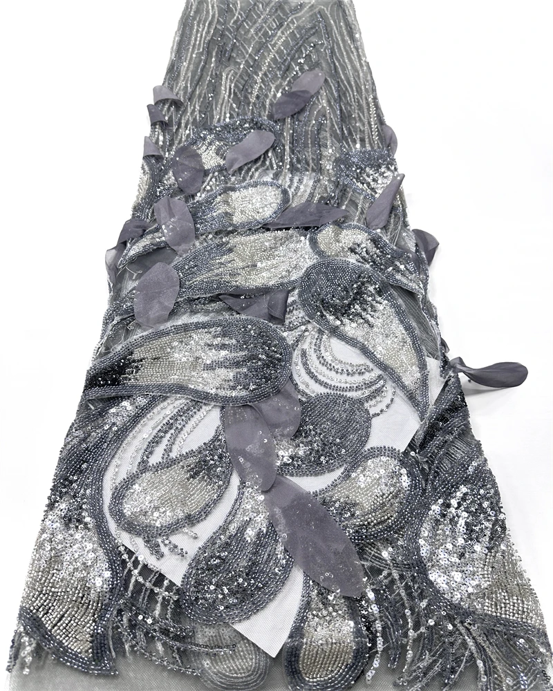 Luxury Exquisite High-end New Fashion Design Fabric Handmade EmbroideryBeaded 3D flower