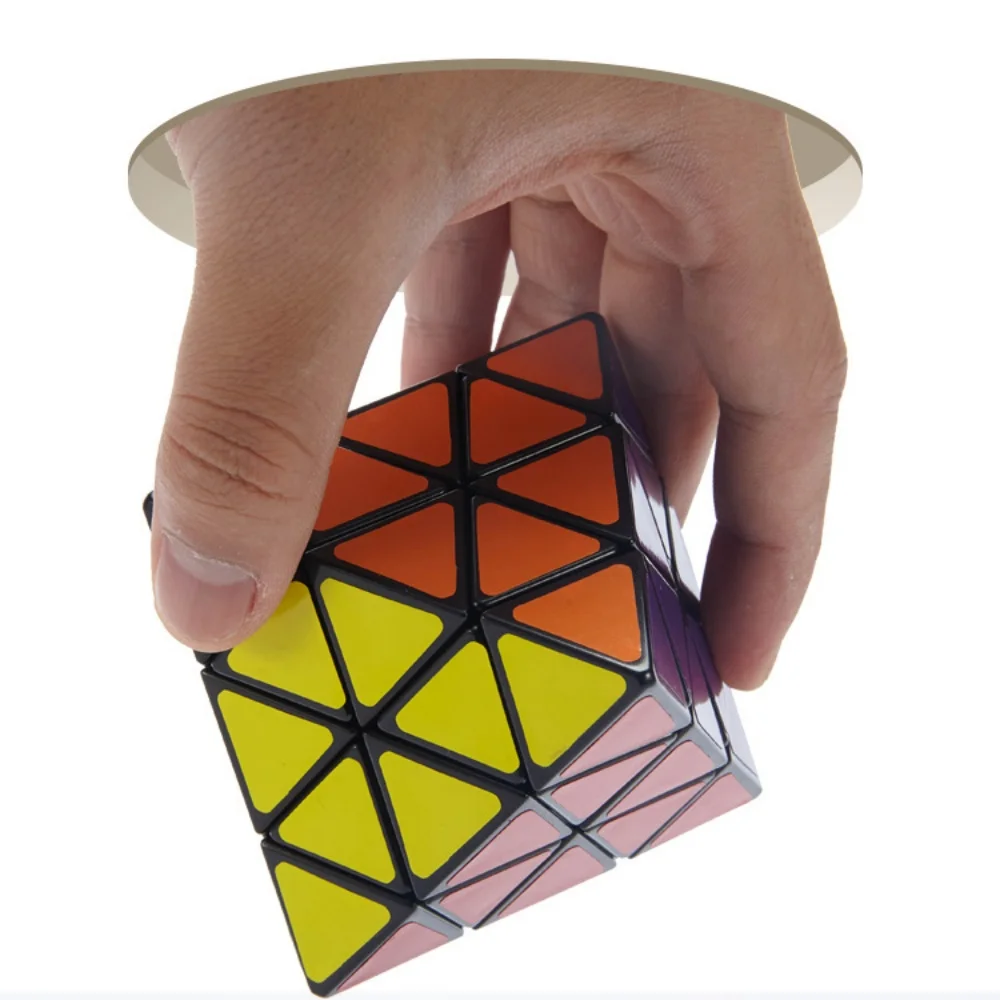 LanLan 8-Axis Octahedron 3x3 Face Turning Octahedron Magic Cube Black Puzzle Educational Toy Special Puzzle Cube Toys