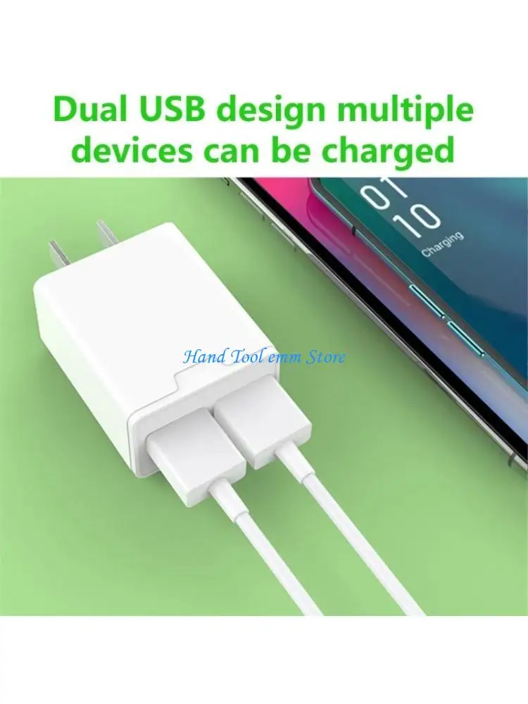 

H37F USB Wall Charging 2.4A Double Port Charging Plug Portable USB Charging Cradle