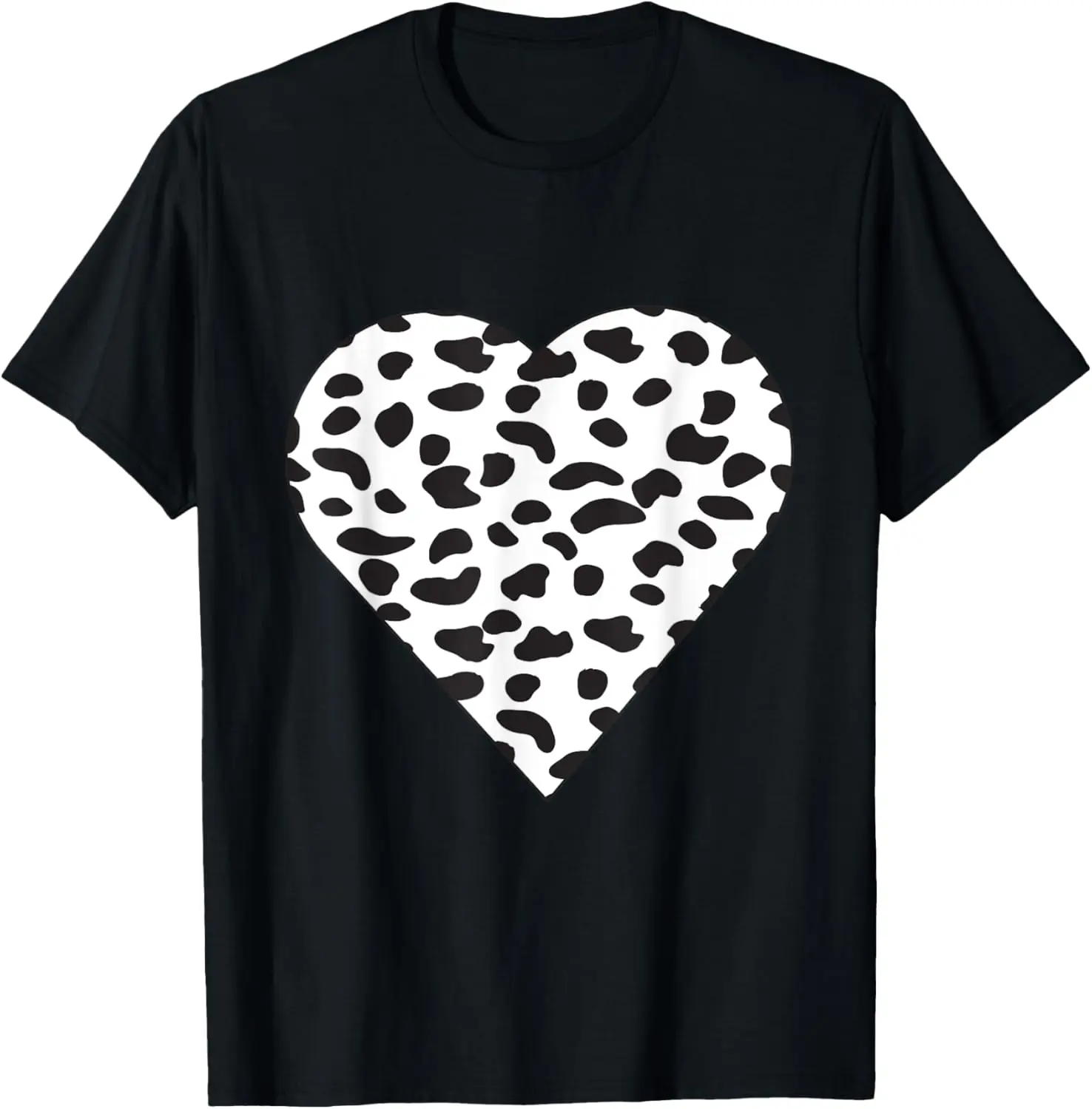 Dalmatian Heart Pattern Black Spots On White Cute Dalmatian T-Shirt