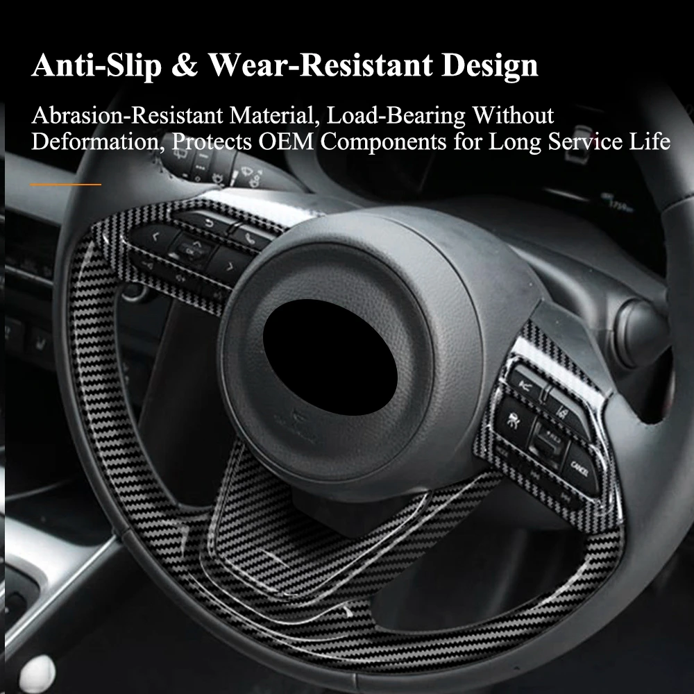 For Toyota Yaris /yaris Cross 2020 2021 2023 Carbon Fiber Steering Wheel Frame Trim Decorative Sticker Car Styling Accessories 4