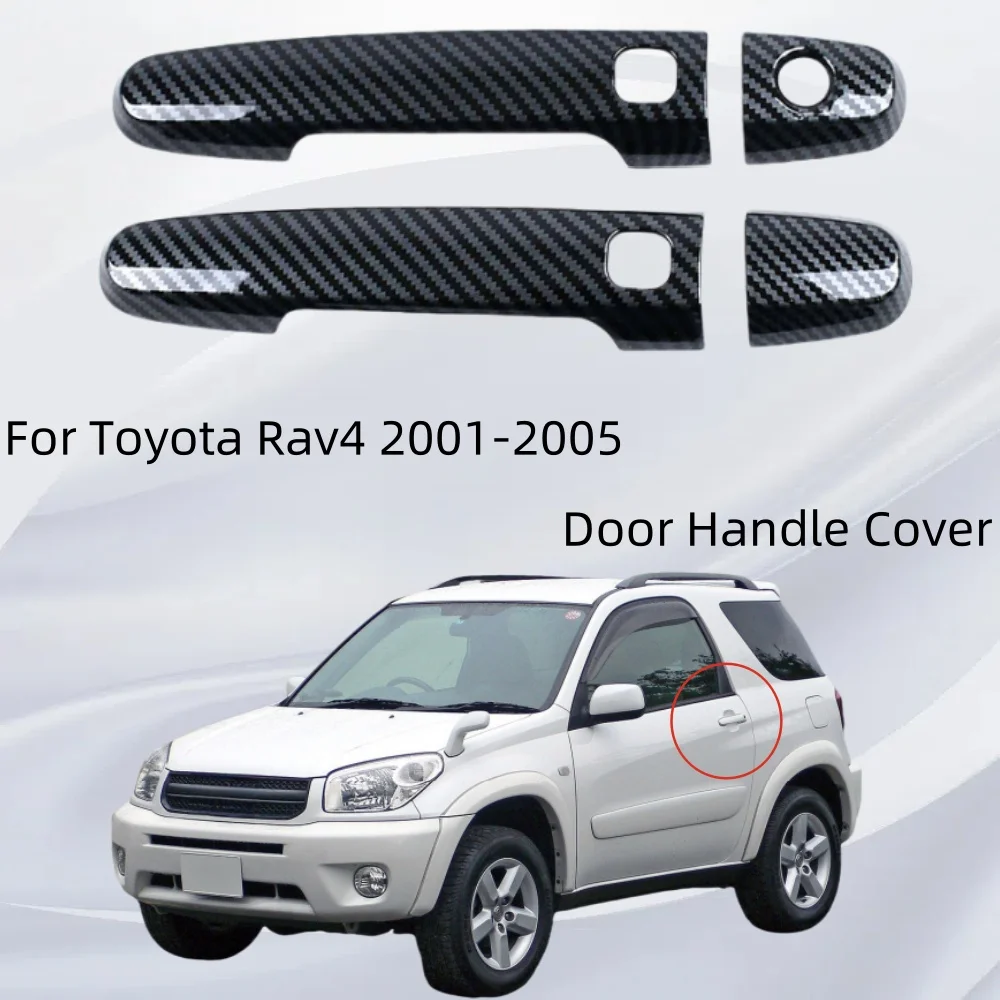 Car Upgrade Chrome/Carbon Fiber/Matte Black/Shiny Black 2 Doors Door Handle Cover For Toyota Rav4 2001 2002 2003 2004 2005