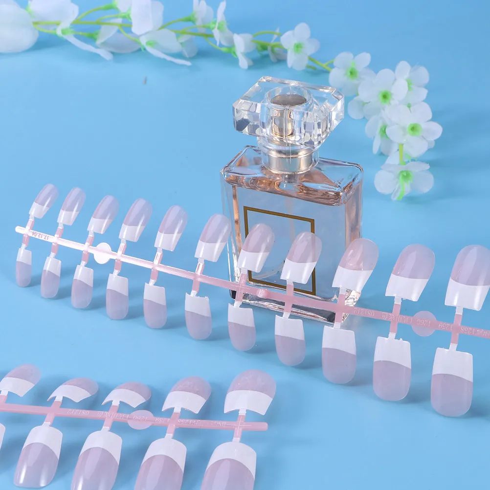 240 قطعة من الأظافر الصناعية الفرنسية الشفافة باللون الوردي، أطراف كاملة متينة للأظافر الاصطناعية، إكسسوارات فنية لحفلات الزفاف والهالوين #5