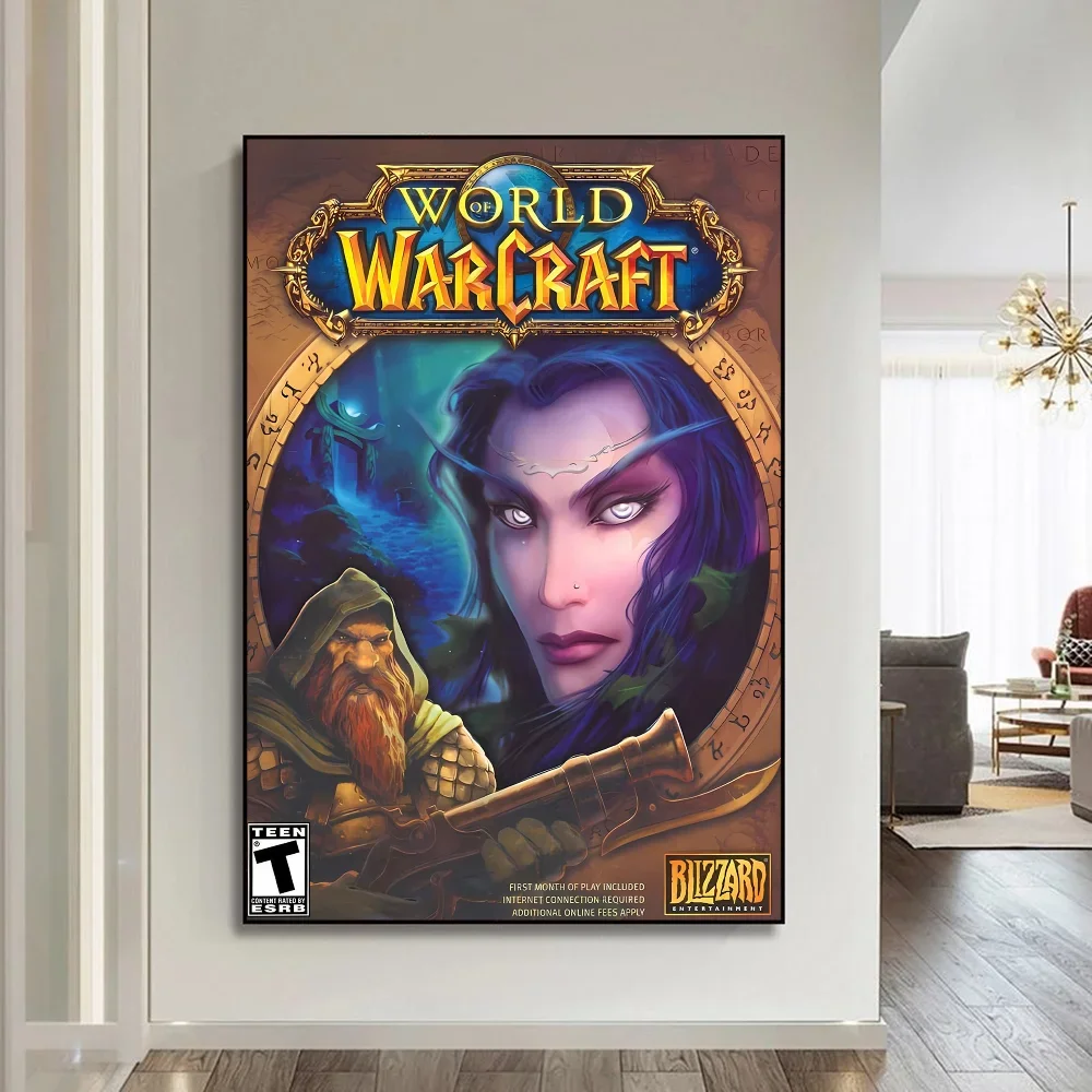 World of Warcraft Game Whitepaper Poster Fancy Wall Sticker for Living Room Bar Decoration Decor Art Wall Stickers