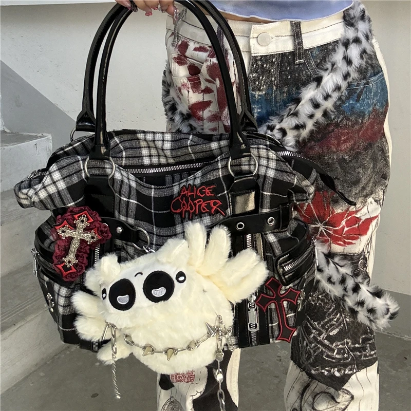 Original Shoulder Bag Yabifeng Y2K Spider Goth Cute Handbag Personalized Girl Niche Large Capacity Commuter Underarm Bag Woman