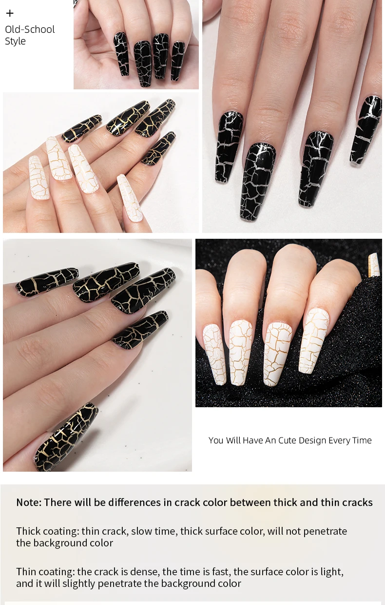 Rs nagel 12ml knistern gel nagellack semi-permanenter nagellack brauchen luft trocknender schwarzer knacken der nagel kleber für maniküre nagel kunst – Detail 2