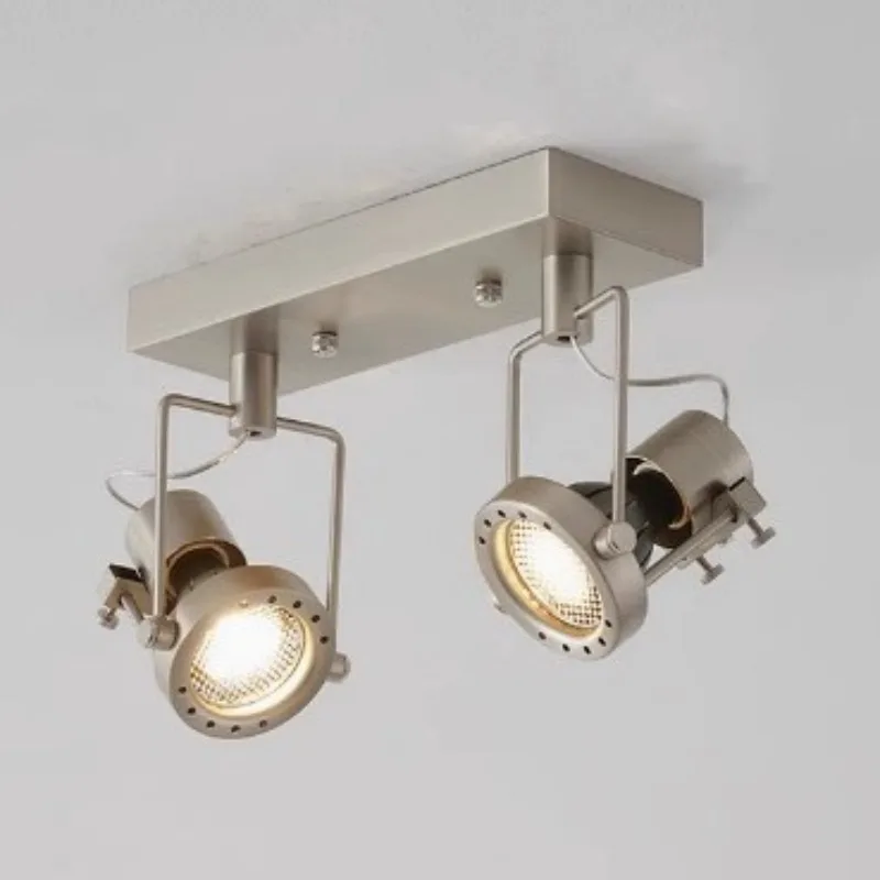Stainless Steel LED Spotlights Industrial Style Warm Light Ceiling Lights Living Room Balcony Track Lamp Retro Lighting Lamps