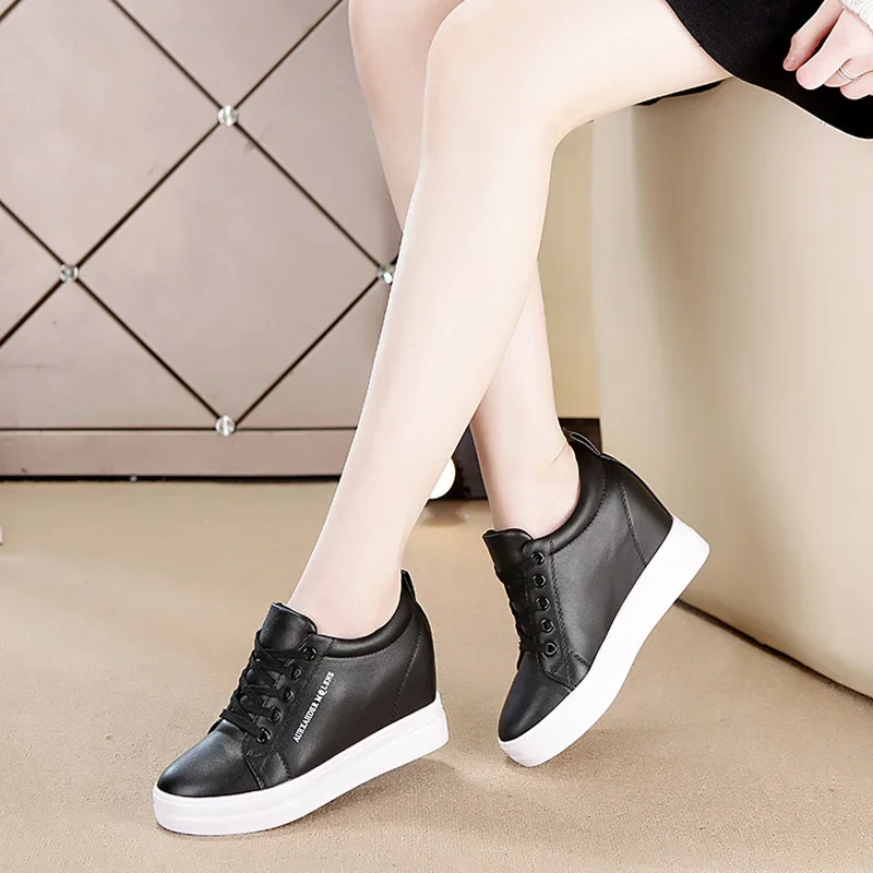 Comemore Comemore Spring Women Vulcanized Sneakers Low-top Leather Thick-soled Casual Sports Shoes Fashion Women\'s Tennis 2022