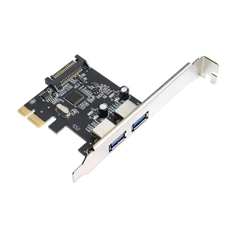 Reliable-X4x8 X16 PCIEX1 To 2-Port USB-A Expansion Card 2-Port PCIE To USB3.0 USB-Adapter,X4x8 X16 PCIEX1 To 2-Port USB-A