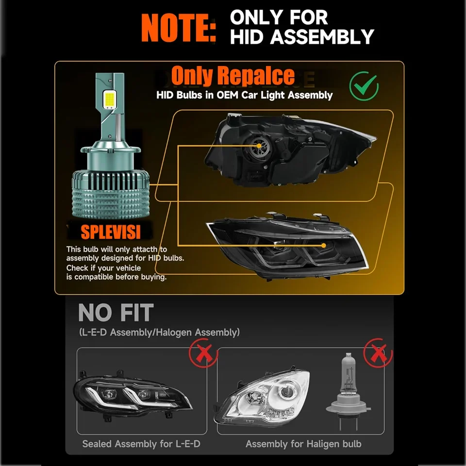 D2S LED Car Headlights Plug into original ballast & play directly For Nissan Altima 2002 2003 2004 2005 2006 2007 2008 2009-2015 - view 6