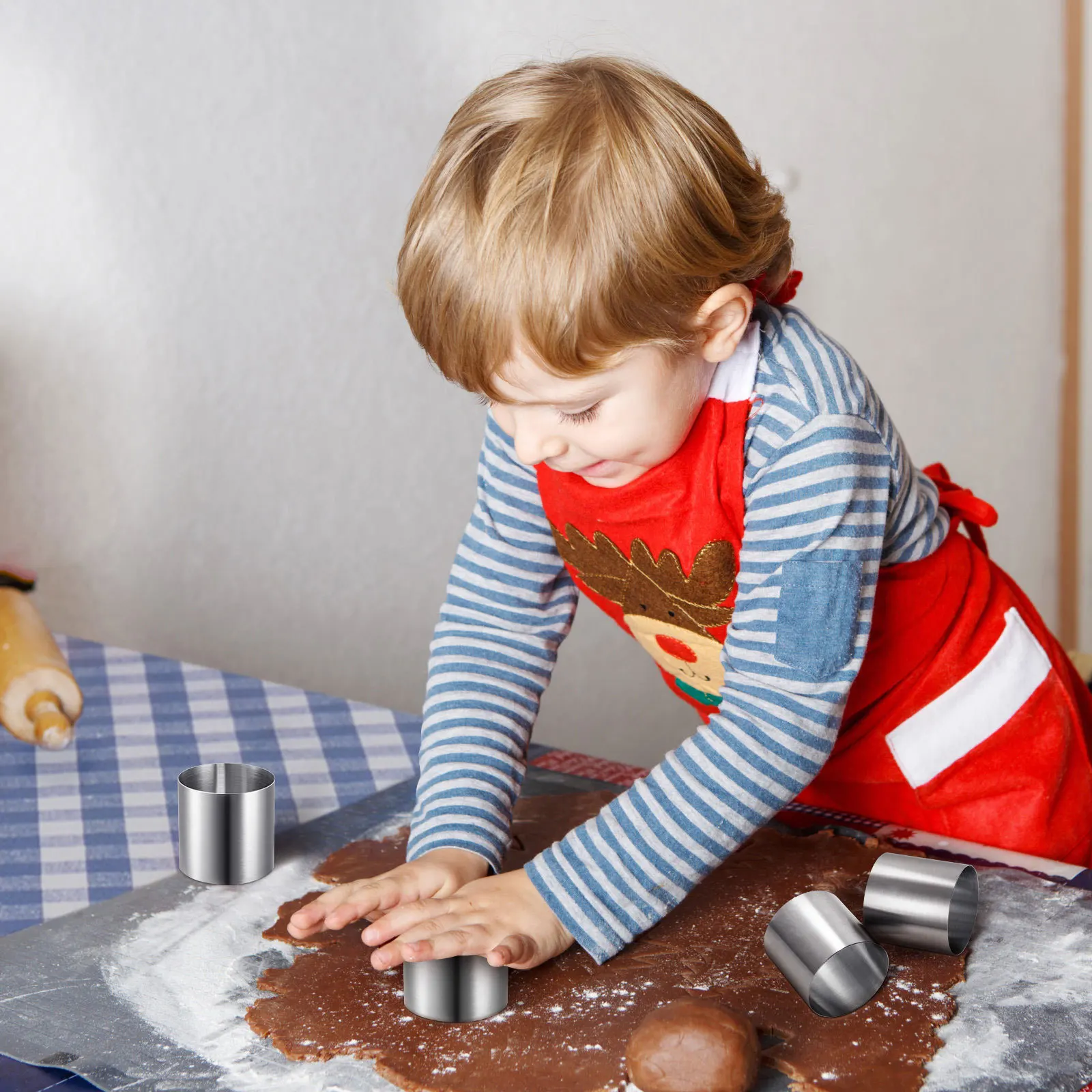 

8 pcs Mini Round Cake Mold Stainless Steel Diy Baking Tool Smooth Edge Reusable Dessert Mold Baking Pan Kitchen Barware