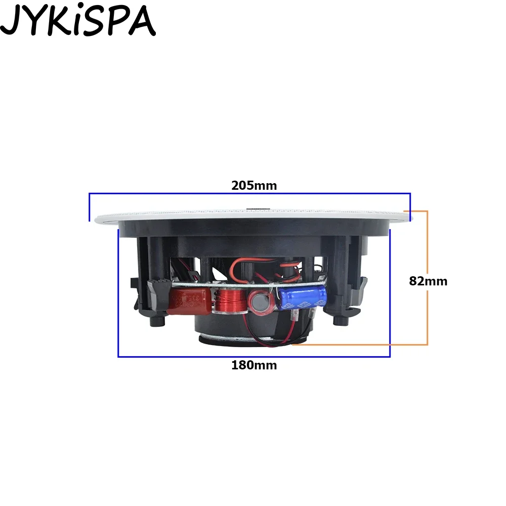 Home Theater Coaxial Ceiling Speaker 5.25inch 30W Frameless Recessed Passive Loudspeaker Background Music System for Bathroom