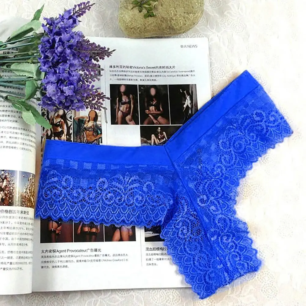 Dressing Up Moisture Absorption Lady Perspective Lace Cut Out Panty Underwear Daily Wear