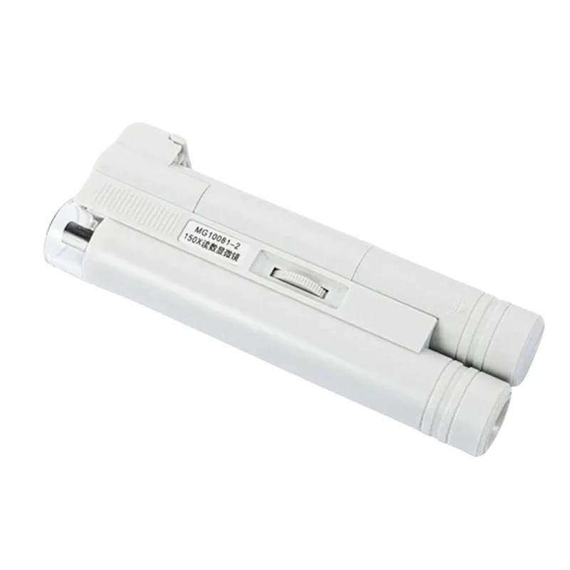 Pocket Microscope 150X Portable Mini Magnifier Without Scale Reading Scale Foldable Magnifying Loupe with LED Illuminate-A86Z