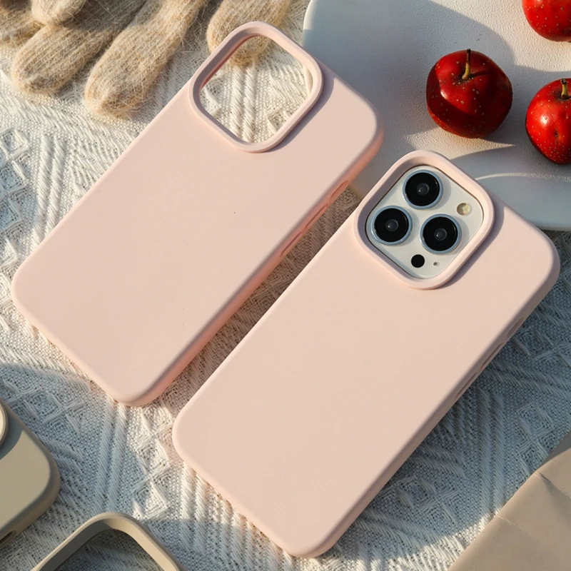 

Original Design Liquid Silicone Phone Case Soft Shockproof Solid Color Protection Case For iPhone 14 13 12 Pro Max 아이폰 케이스