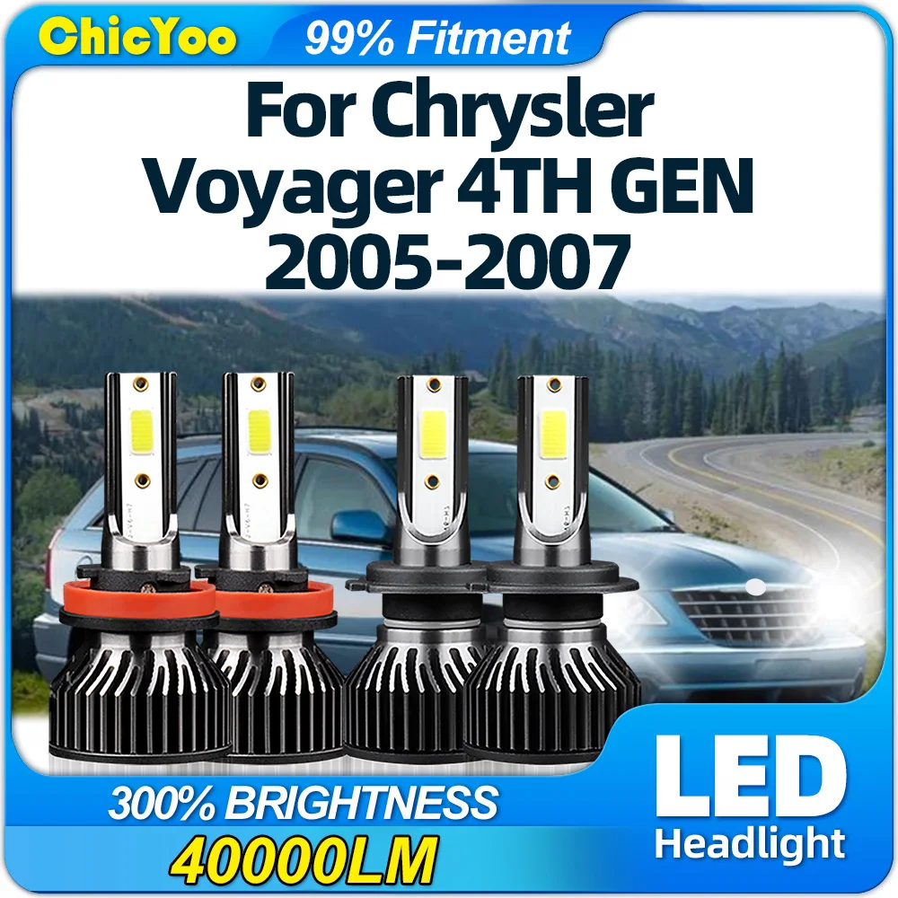 240W LED Headlight 40000LM Plug And Play Auto Lights 12V Car Headlamps Bulbs For Chrysler Voyager 4TH GEN 2005 2006 2007