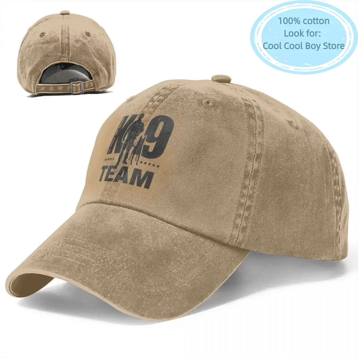 K9 Team K9 Unit Malinois Baseball Caps Men Women Distressed Washed Sun Cap Belgian Dog Outdoor All Seasons Travel Caps Hat