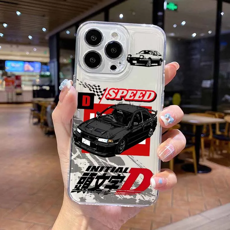 Initial D Car Race Phone Case For Apple iPhone 17 Air 16E 15 14 13 12 11 mini Pro Max Plus Transparent Space Cover Silicone Soft view 5