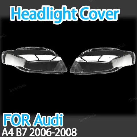 자동차 전조등 커버 헤드 라이트 렌즈 유리 커버 전등 갓 밝은 쉘 렌즈 커버 Audi A4 B7 2006 2007 2008 고품질