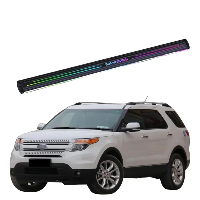 【Brand New】 Automatic Electric Power Neon LED Light Side Step Running Board For 2013-2015 For d Explorer 2