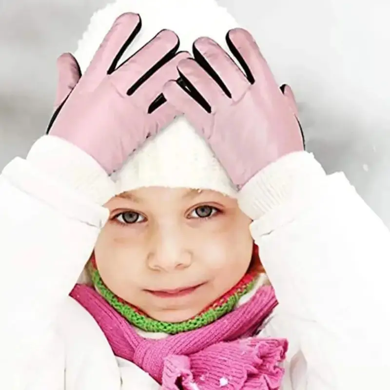 

1/2pairs Kids Gloves Waterproof Outdoor Full Finger Thermal Gloves Children Winter Snow Mittens for for 3-13 Years Old Boy Girl