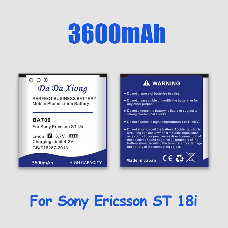 3600mAh BA700 Battery For Sony Ericsson XPERIA RAY ST18i MT11i MT15i MK16i Neo Pro Replacement Bateria