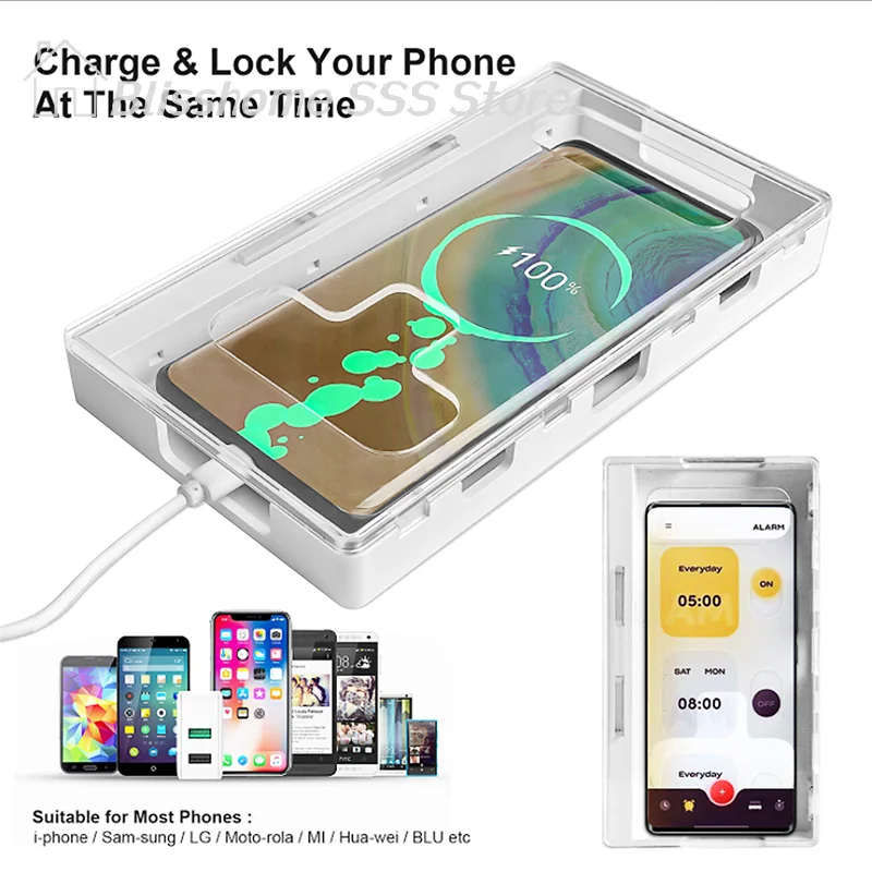 【S】Mobile Phone Jail Timer Lock Box Safe Smartphone Storage Box Locking Container For Self Discipline Self-control Timing