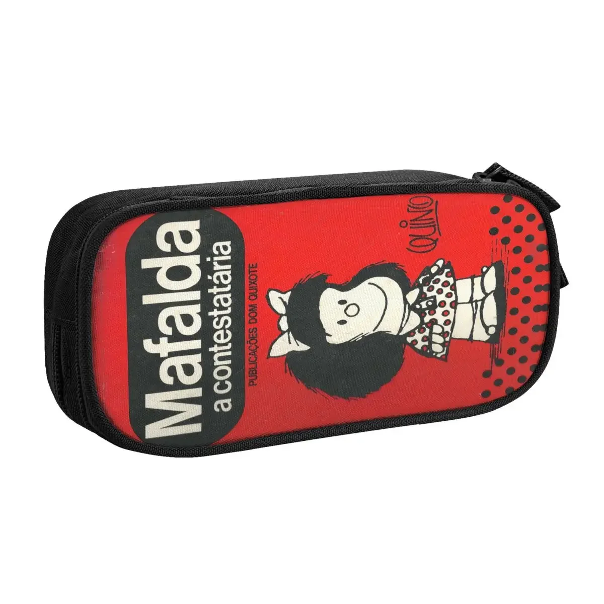 Custom Kawaii Mafalda A Contestataria Pencil Cases for Girls Boys Large Storage Quino Comic Manga Pencil Bag School Supplies